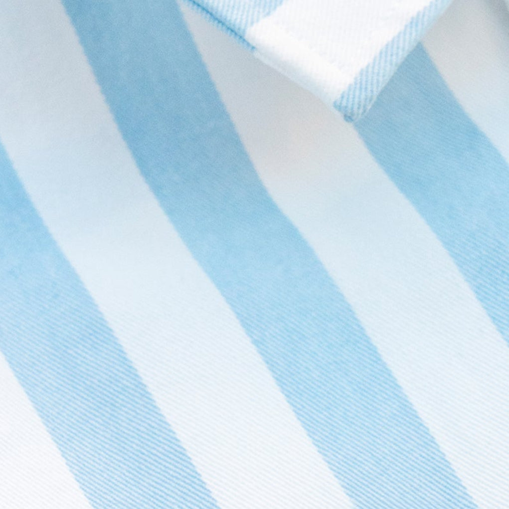 Blue and white striped shirt shirt