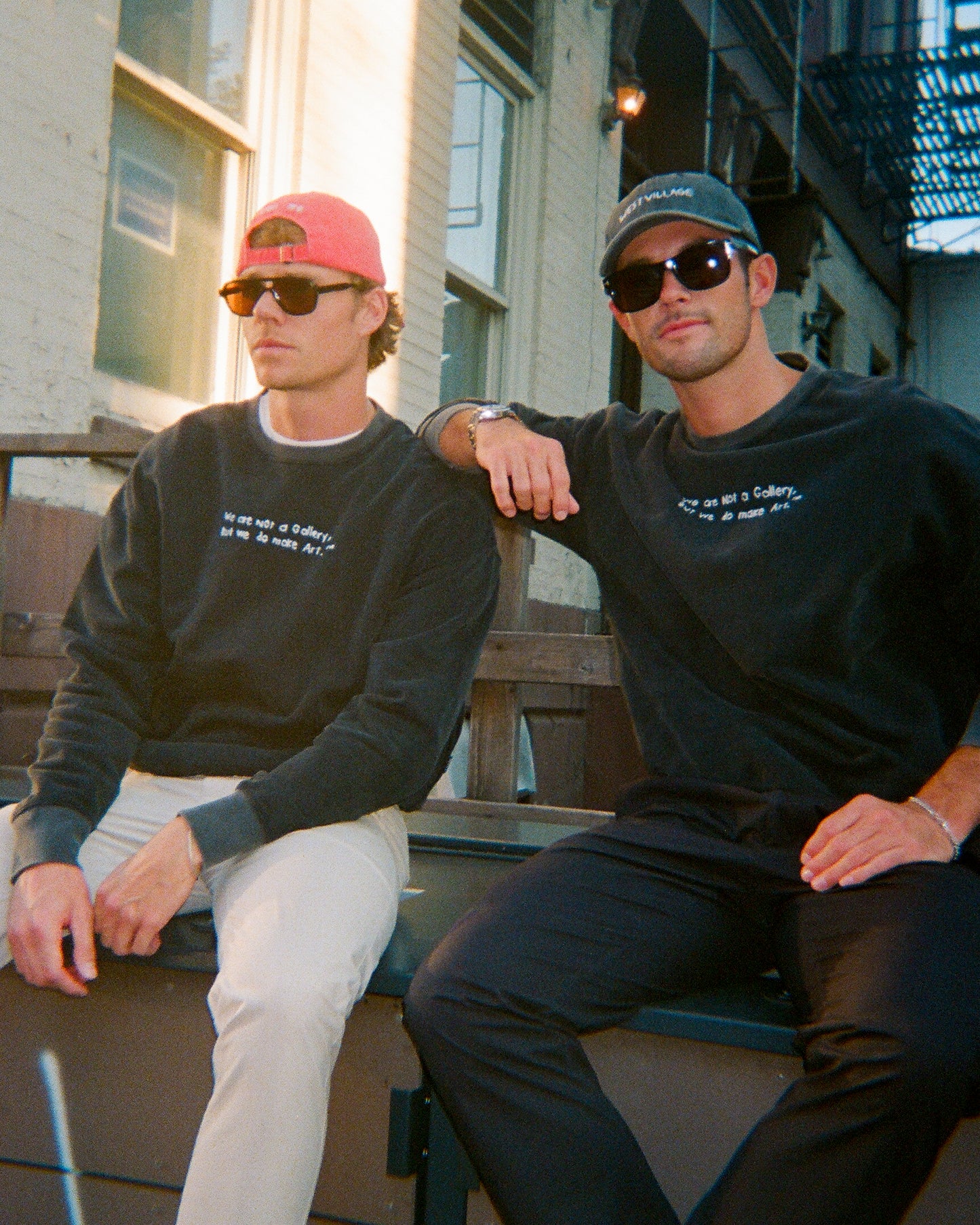 "We are not a gallery, but we do make art."charcoal Crewneck