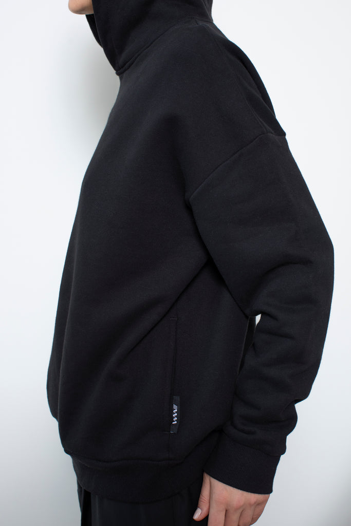 Black genderless hoodie